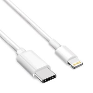 Добави още лукс USB кабели Зареждащ и Дата кабел USB Type-C към Lighting за Apple iPhone 11 6.1 / Apple iPhone 11 Pro 5.8 / Apple iPhone 11 Pro Max 6.5 бял